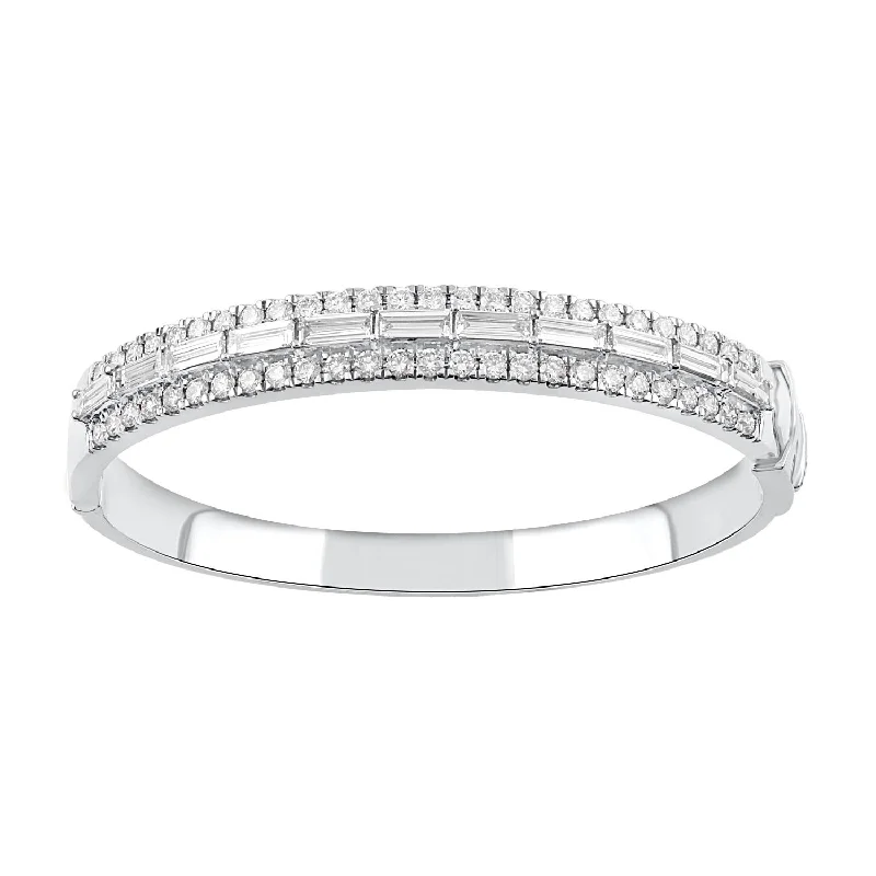 Signature EcoLove 4-1/2 CTW Diamond Bangle Bracelet in 14KT White Gold