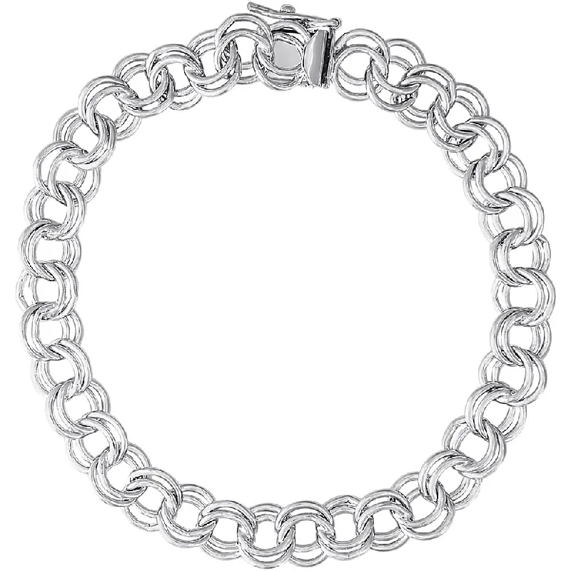 Sterling Silver Large Double Link Curb Bracelet