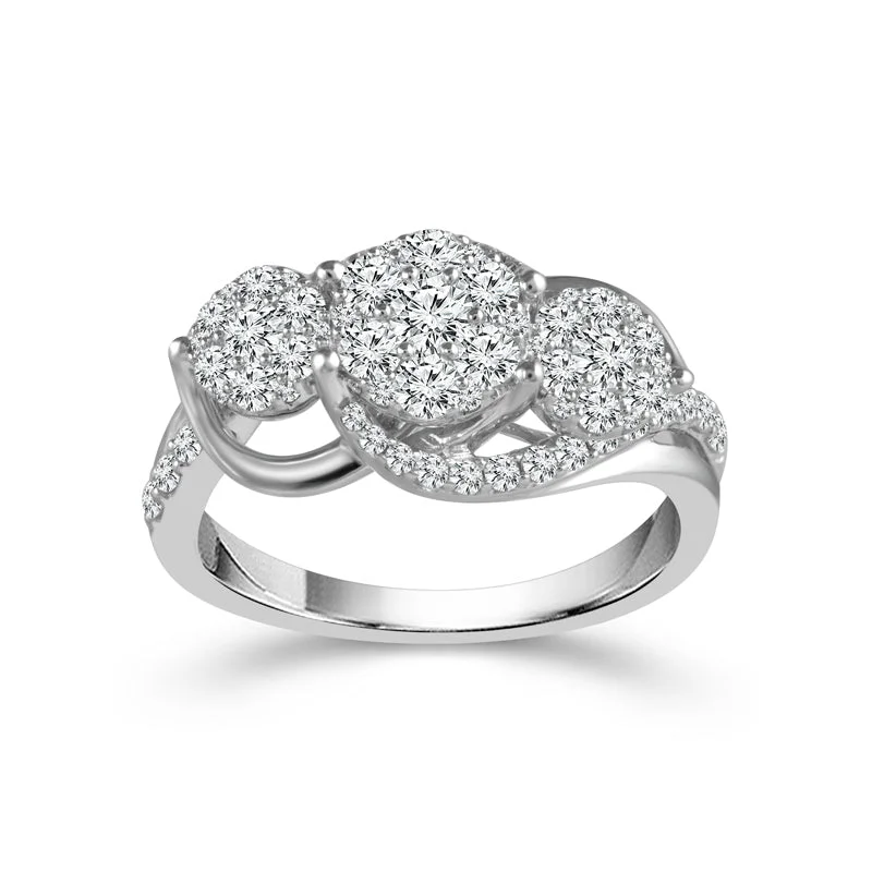 10K White Gold 1.00 ctw Round Diamond Ring