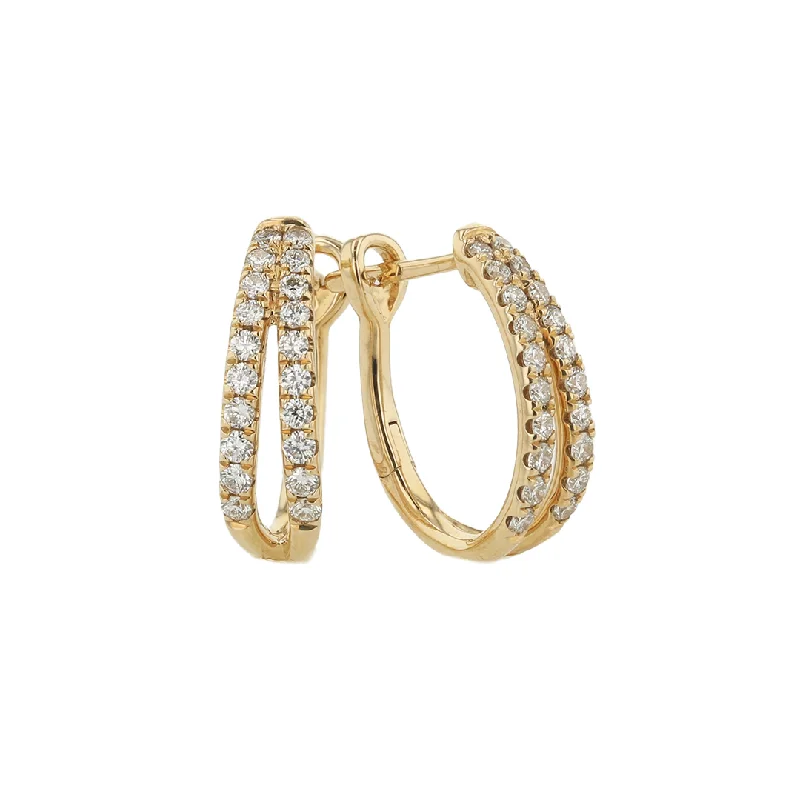 Delicate Gold Chain "The Spencer Hoop Earrings" 0.40CTTW 14KYG DIA OVAL HOOP