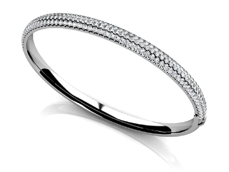 Three Row Pave Diamond Bangle with 1.73 ct.(finished) 1.3mm