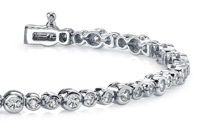 Timeless Half Bezel Diamond Bracelet with 4.06 ct.(finished) 2.6mm, 3.5mm