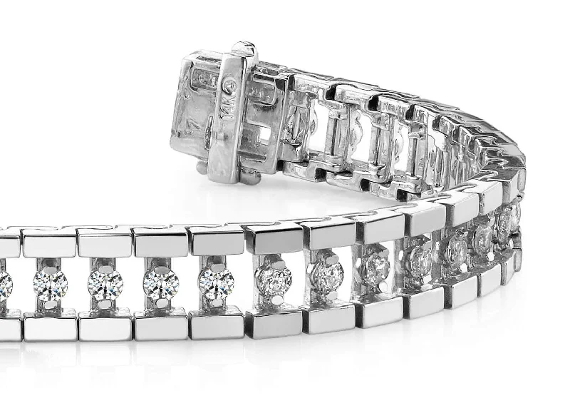 Track Link Diamond Bracelet with 3.02 ct.(finished) 2.5mm