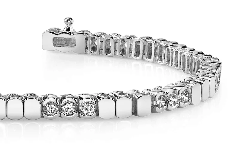 Triple Bezel Diamond Bracelet with 3.00 ct.(finished) 3.25mm