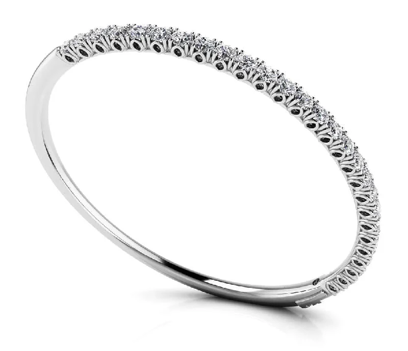 Tulip Edge Diamond Bangle Bracelet with 2.84 ct.(finished) 3mm