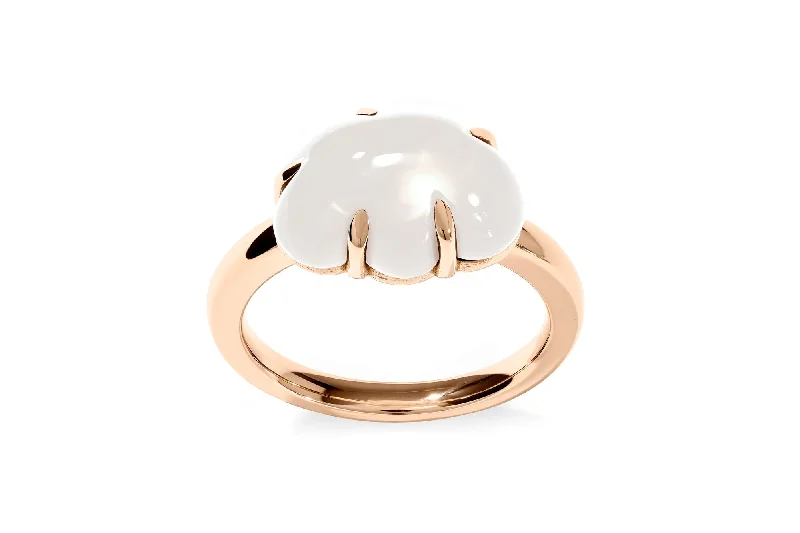 Cloud 18K Rosegold Ring w. Milky Quartz