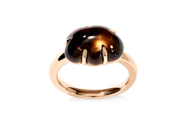 Cloud 18K Rosegold Ring w. Smokey Quartz