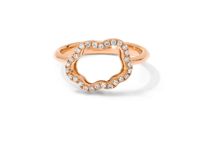 Golden Cloud 18K Rosegold Ring w. Diamonds