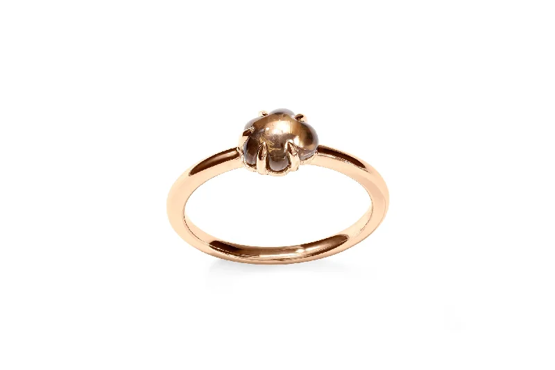 Mid Cloud 18K Rosegold Ring w. Smokey Quartz