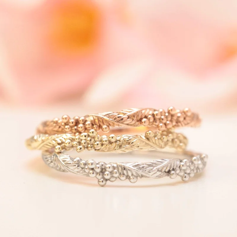 Wattle Leaf Wedding Ring