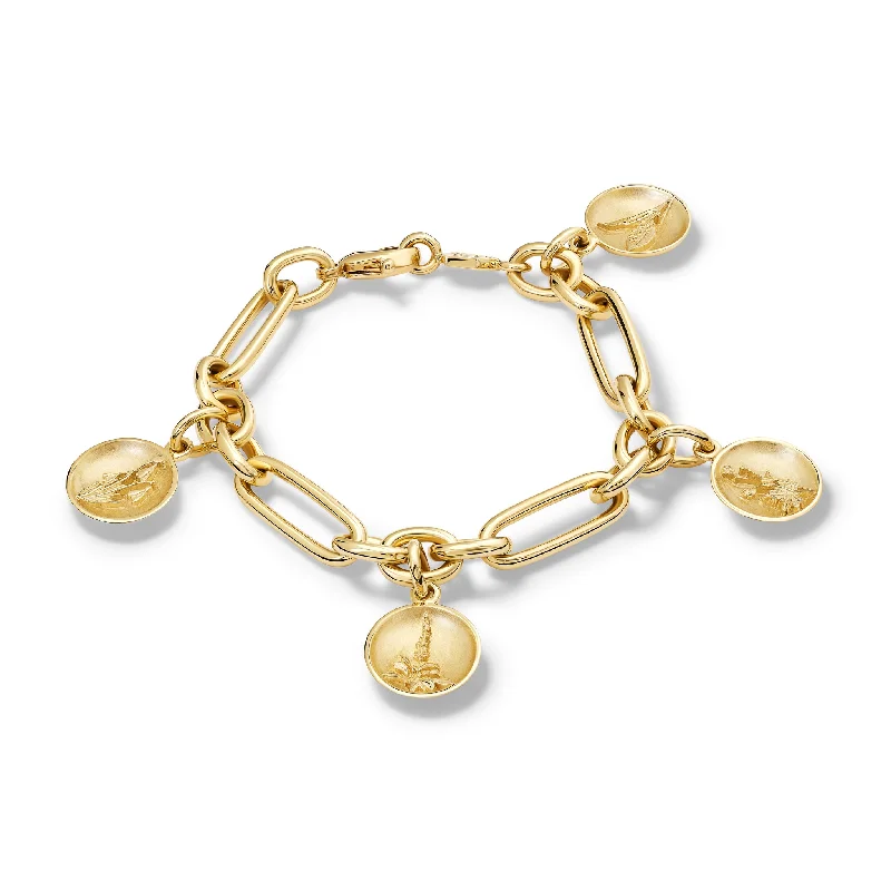 Wildflower Charm Bracelet Yellow Gold