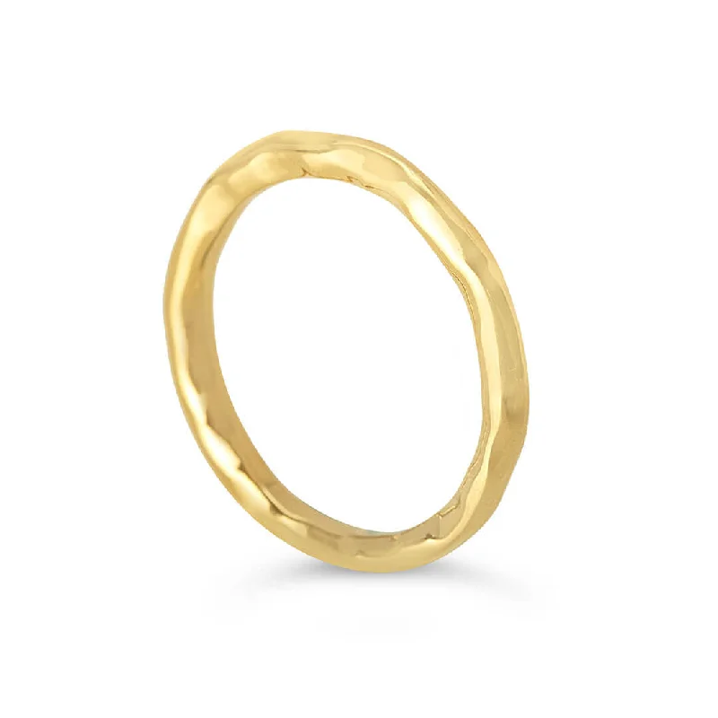 Men's Hammered Gold Ring